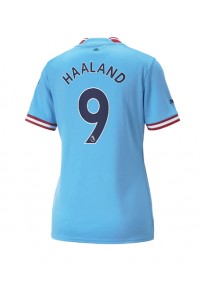 Fotbalové Dres Manchester City Erling Haaland #9 Dámské Domácí Oblečení 2022-23 Krátký Rukáv